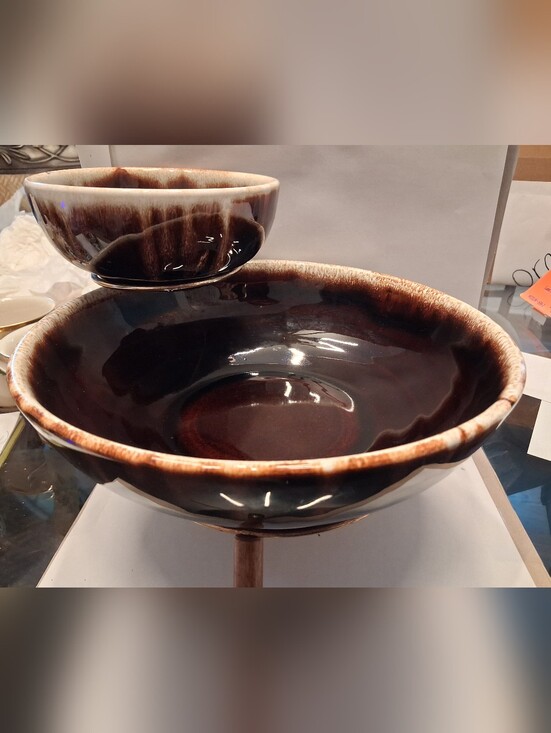Other - Pfaltzgraff Dining- Brown And White Glazed Ceramic Decorative Chip and Dip Bowl